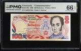 Venezuela 100 Bolivares 1980 Commemorative P 59 a Gem UNC PMG 66 EPQ