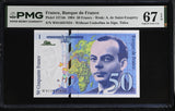 France 50 Francs 1994 P 157Ab Superb Gem UNC PMG 67 EPQ WITHOUT Underline