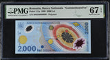 Romania 2000 Lei 1999 P 111 a Polymer Comm # 9999 Superb Gem UNC PMG 67 EPQ