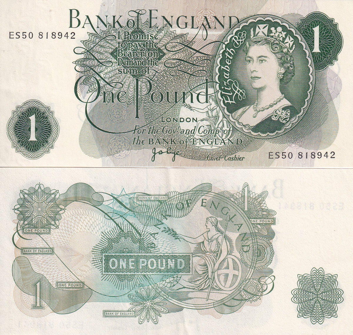 Great Britain 1 Pound England QE II 1960 P 374 g Crisp but XF+