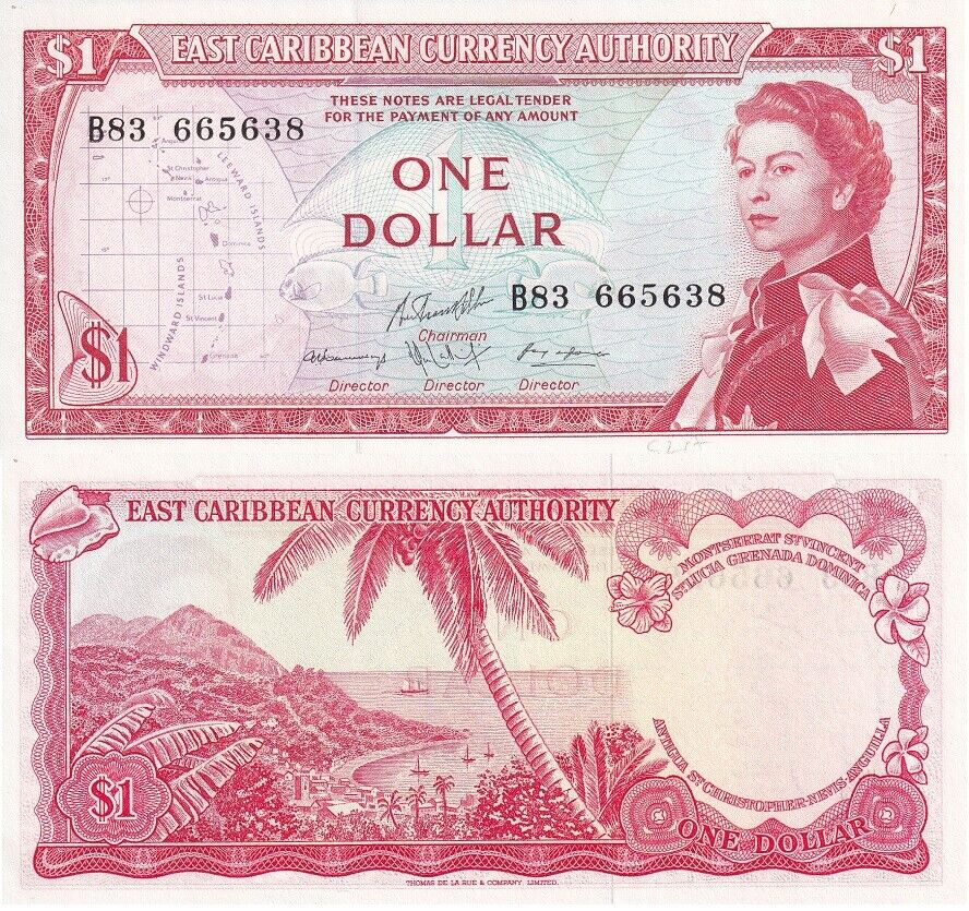 East Caribbean 1 Dollar ND 1965 P 13 g UNC