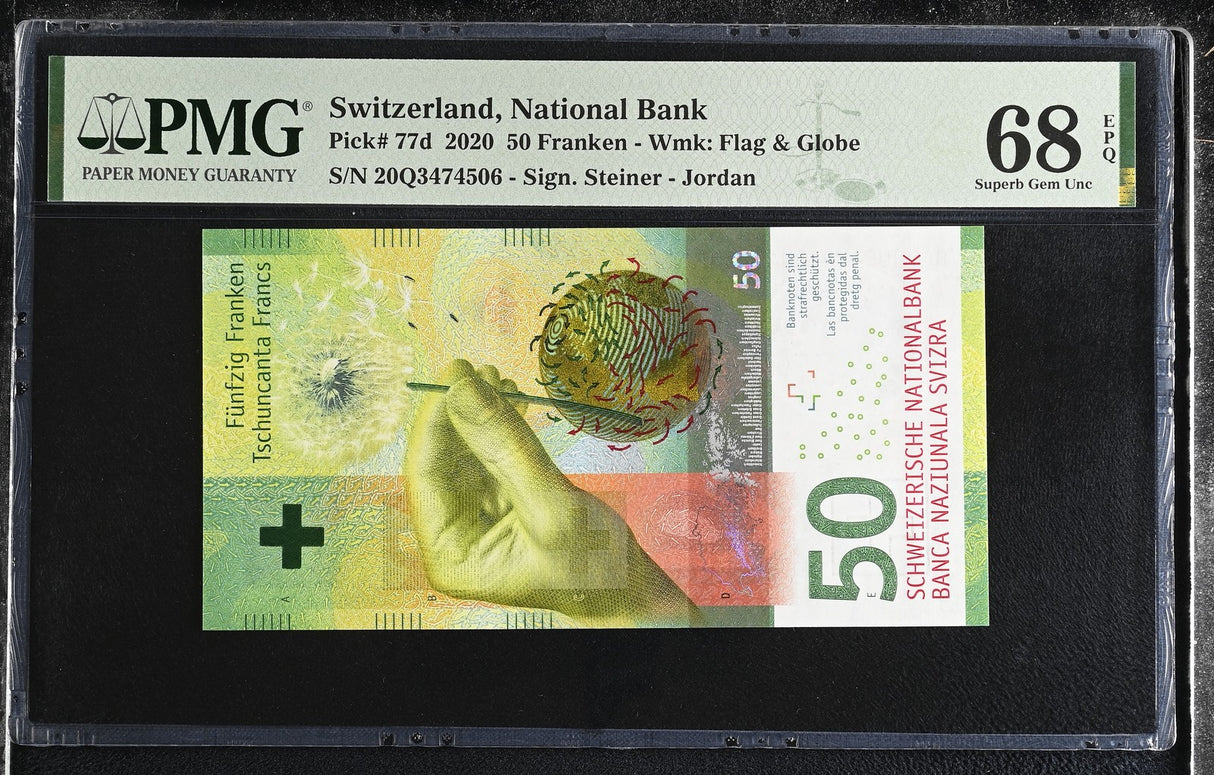 Switzerland 50 Franken 2020 P 77 d Superb Gem UNC PMG 68 EPQ