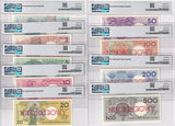 Poland Set 9 1-500 Zlotych 1990 P 164a-172 Cancelled Gem UNC PMG 58 64 67 EPQ