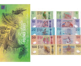 Fiji SET 5 In folder Matching Number UNC 5 10 20 50 100 Dollar 2026 2025 Polymer