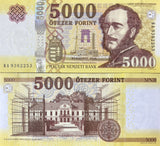 Hungary 5000 Forint 2016 P 205 a UNC , Count Szechenyi's castle, Nagycenk