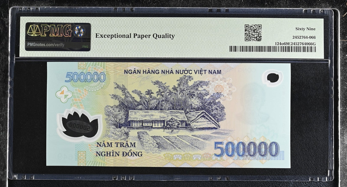 Vietnam 500000 Dong 2019 Polymer P 124 o Superb Gem UNC PMG 69 EPQ