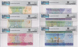 Turkmenistan Set 6, 1 5 10 20-100 Manat 2020 P 42-P 47 Gem UNC PMG 65 66 67 EPQ