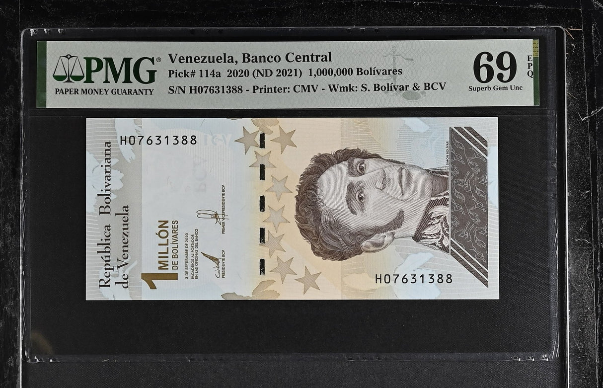 Venezuela 1 Million 1000000 Bolivares 2020 P 114 a Superb Gem UNC PMG 69 EPQ