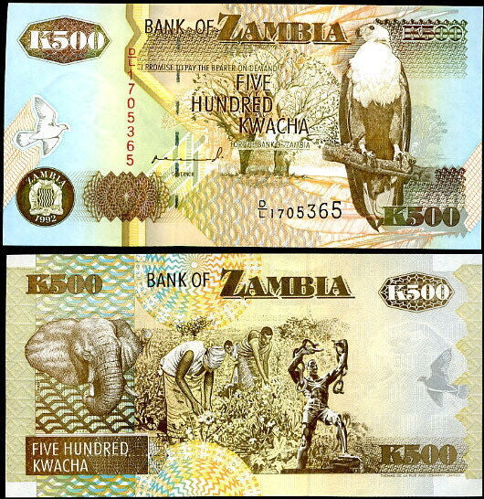 Zambia 500 Kwacha 1992 P 39 a UNC