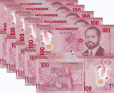 Mozambique 100 Meticais 2024 Polymer P 157 LOT 5 UNC