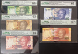 South Africa Set 5; 10-200 Rands ND 2018 P 146 Superb Gem UNC PMG 65 66 67 EPQ