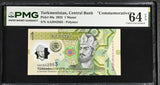 Turkmenistan 1 Manat 2025 P 48 a Commemorative Choice UNC PMG 64 EPQ
