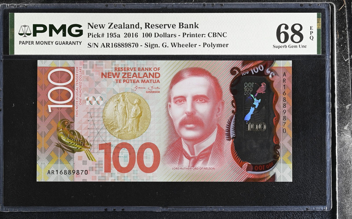 New Zealand 100 Dollars 2016 P 195 a Superb Gem UNC PMG 68 EPQ