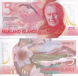 Falkland Islands 5 Pounds 2025 P 20 NEW Polymer King Charles III UNC