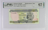 Solomon Islands 2 Dollars 1997 P 18* Replacement Superb Gem UNC PMG 67 EPQ
