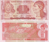 Honduras 1 Lempira 2004 P 84 d UNC ,Arms, Lempira Pelota game arena