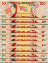 Guyana 50 Dollars ND 2016 P 41 Commemorative UNC LOT 10 Pcs 1/10 Bundle