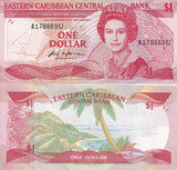 East Caribbean 1 Dollars ND 1988-1989 suffix letter U P 21 u AUnc