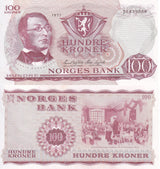 Norway 100 Kroner 1977 P 38 h AU-UNC