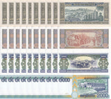 Laos Set 4 X LOT 10 = 40 UNC 100 500 1000 2000 KIP Random Date P 30 31 32 41