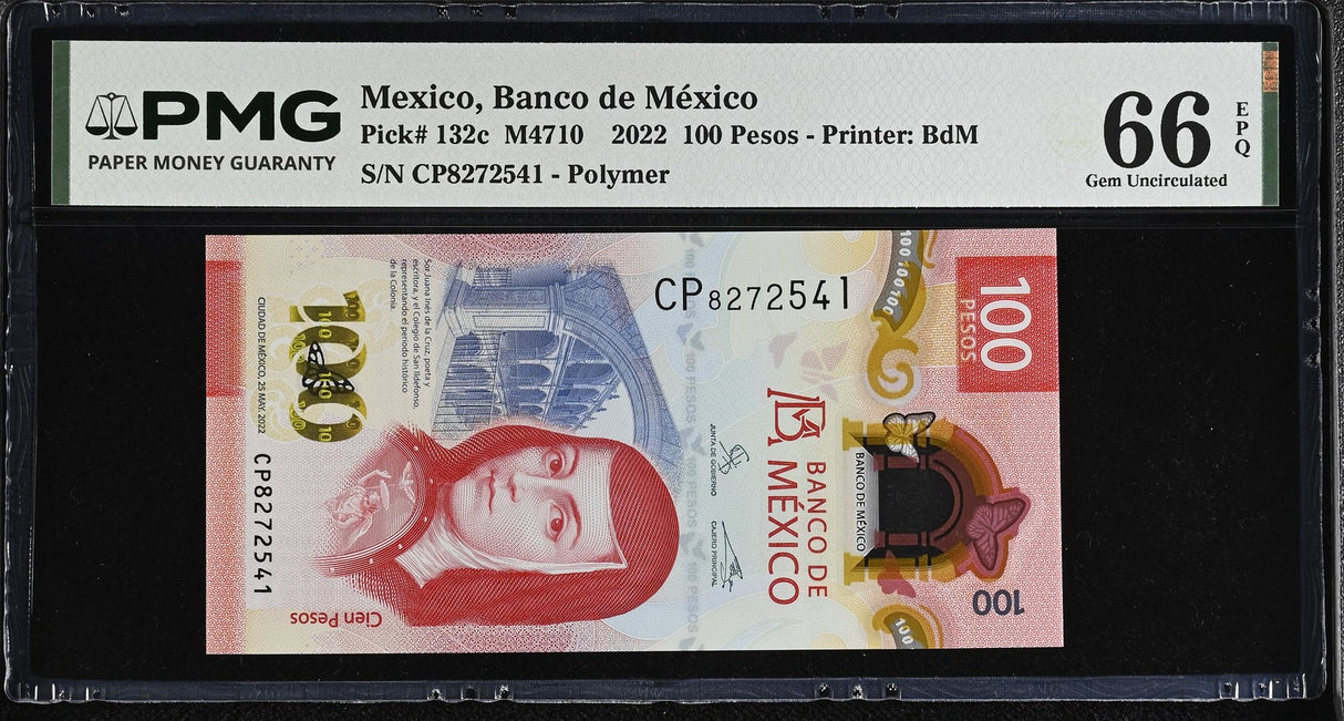 Mexico 100 Pesos 2022 P 132 c Gem UNC PMG 66 EPQ