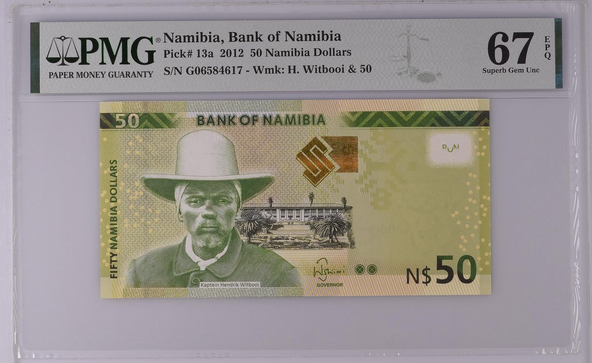 Namibia 50 Dollars 2012 P 13 a Superb Gem UNC PMG 67 EPQ