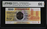 Singapore 50 Dollars ND 1990 P 31 Polymer Commemorative Gem UNC PMG 66 EPQ