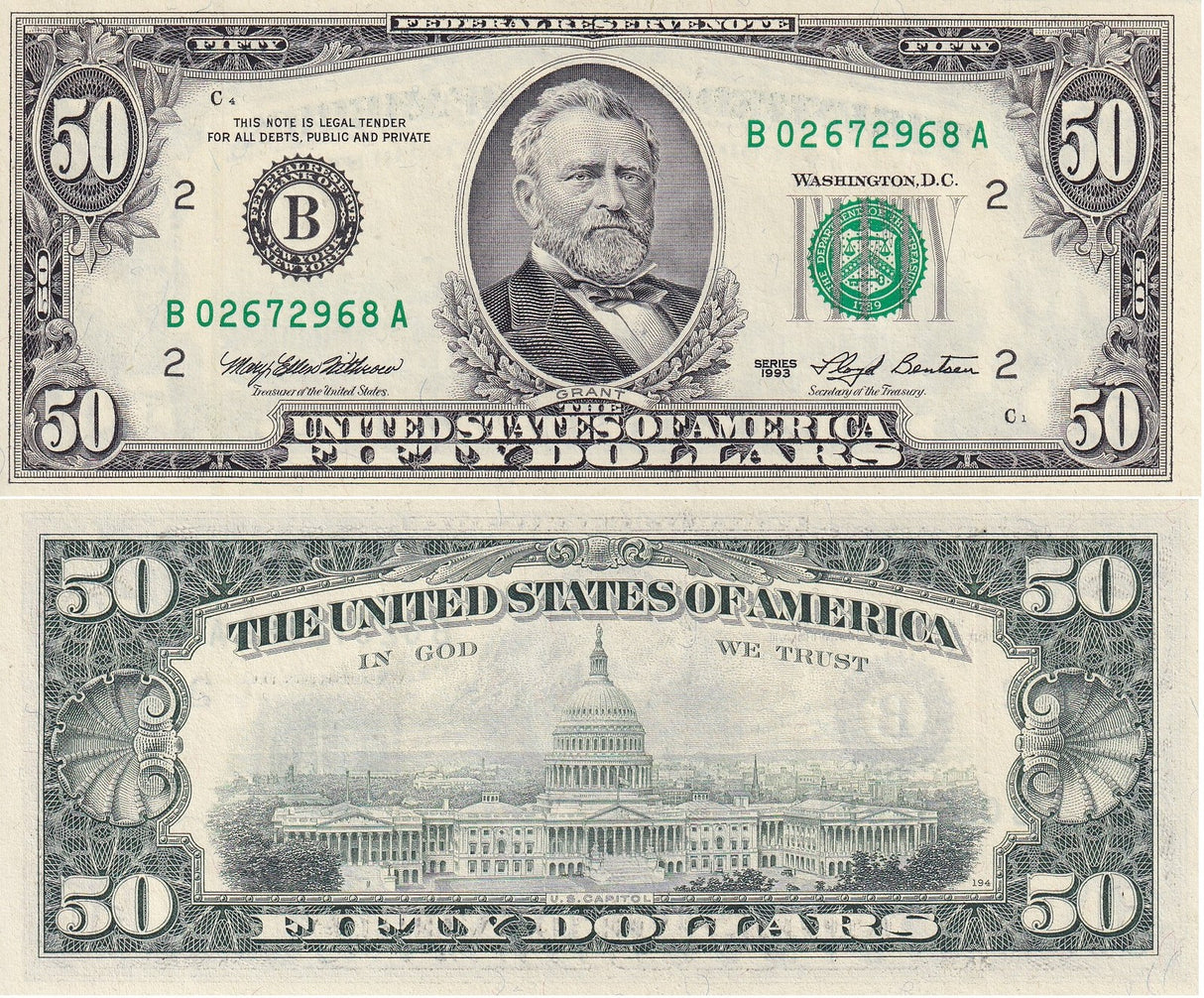 United States 50 Dollars USA 1993 P 494 B New York UNC