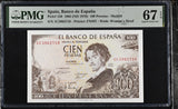 Spain 100 Pesetas 1965 ND 1970 P 150 Superb Gem UNC PMG 67 EPQ
