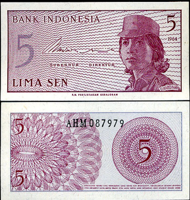 Indonesia 5 Sen 1964 P 91 UNC