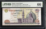 Egypt 200 Pounds 2007 P 68 a Gem UNC PMG 66 EPQ