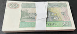 Myanmar 20 Kyats 1994 P 72 UNC LOT 100 Pcs 1 Bundle