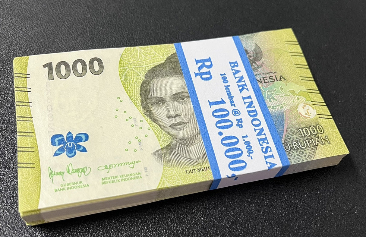Indonesia 1000 Rupiah 2022 / 2025 P 162 UNC Lot 100 Pcs 1 Bundle