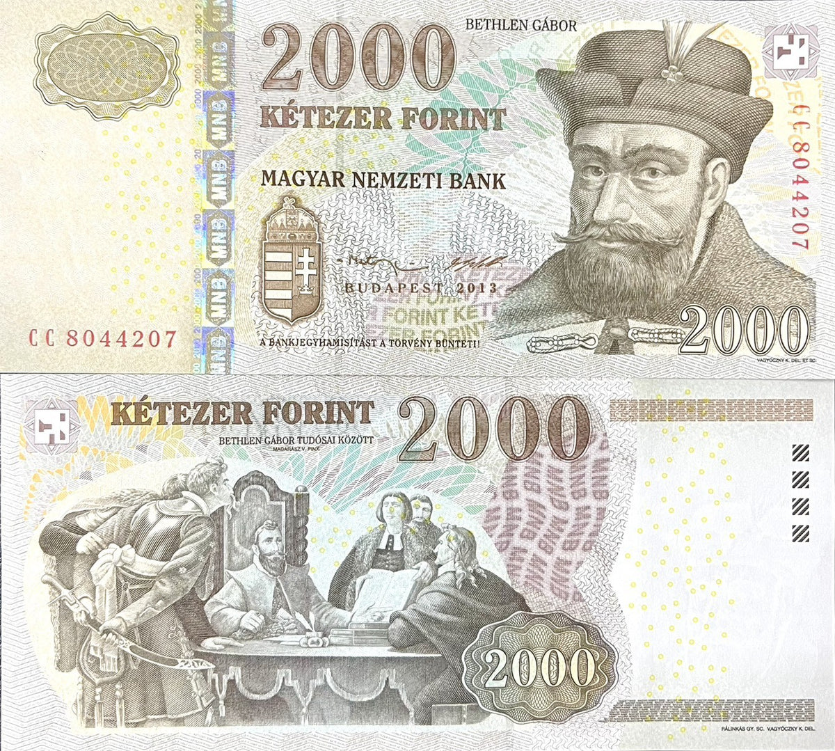 Hungary 2000 Forint 2013 P 198 e UNC ,Bethlen Gabor ,scientist