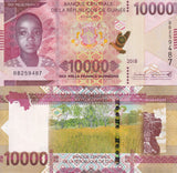 Guinea 10000 Francs 2018 P 49Aa UNC , Mount Loura, Lady of Mali