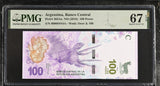 Argentina 100 Pesos ND 2018 P 363Aa Superb Gem UNC PMG 67 EPQ