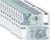 Congo DEMOCRATIC REPUBLIC 100 Francs 2013 P 98 UNC LOT 10 PCS HdM