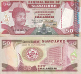 Swaziland 50 Emalangeni 2001 P 31 UNC ,King Mswati III, Parliament house
