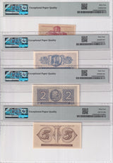 Greece Set 4; 50 Lepta 1 2 5 Drachmai 1941 P 316 317-319 Choice UNC PMG 64 EPQ