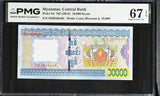Myanmar 10000 Kyats ND 2015 P 84 Superb Gem UNC PMG 67 EPQ