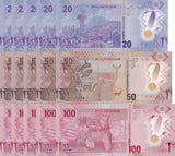Mozambique set 3 X LOT 5=15 UNC 20 50 100 Meticais 2024 Polymer P 155 156 157