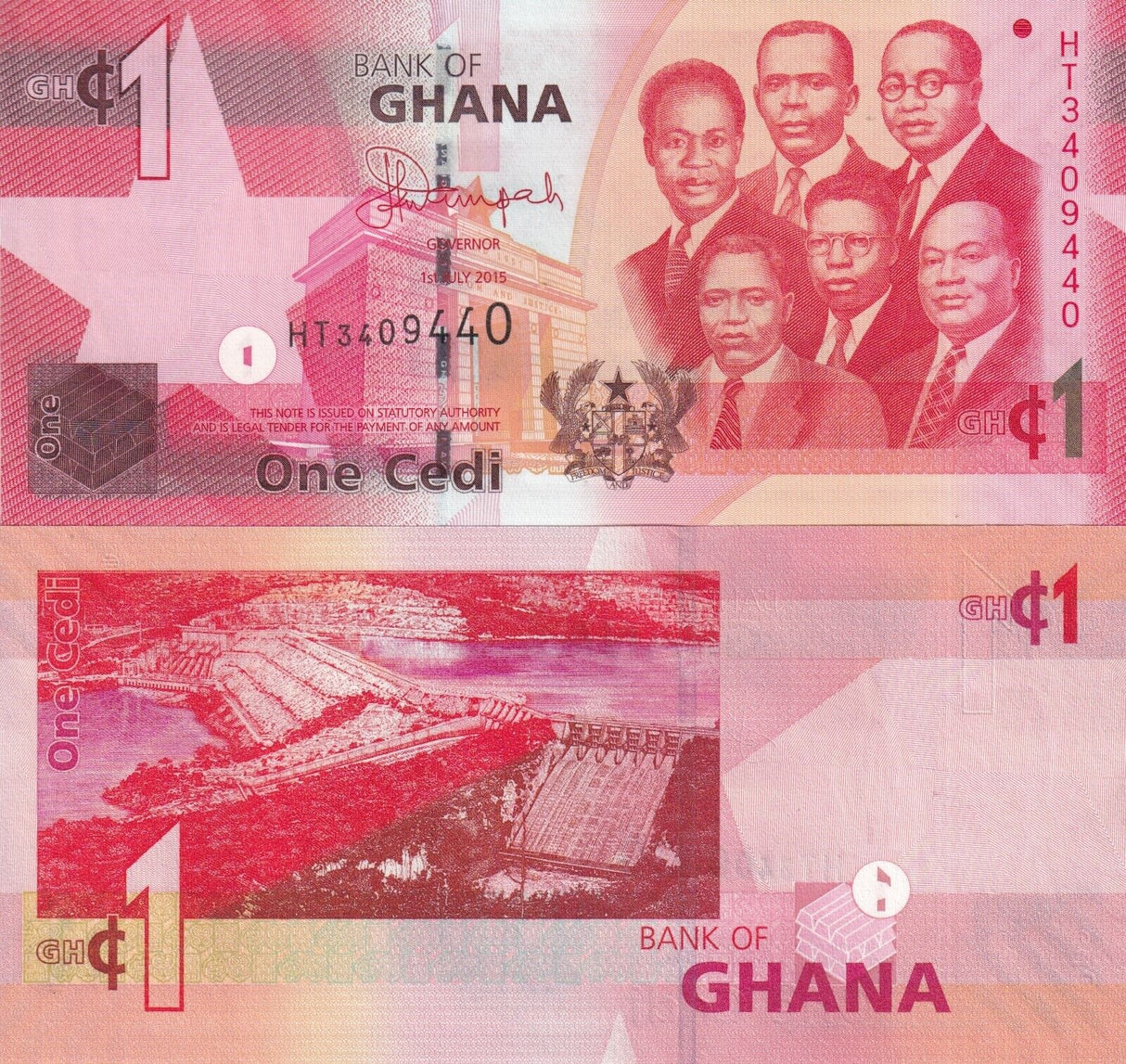 Ghana 1 CEDI 2015 P 37 UNC