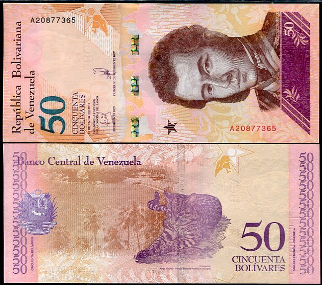 Venezuela 50 Bolivares 2018 P 105 UNC