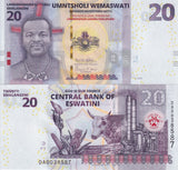 Eswatini 20 Emalangeni Swaziland 2024 P B44 Flower Corn pineapple COW UNC