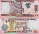 Mozambique 50000 Meticais 1993 P 138 UNC Cabora Bassa dam, Maputo