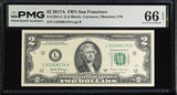 United States 2 Dollars Usa 2017A P 545 L San Fran Gem UNC PMG 66 EPQ