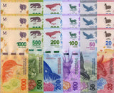 Argentina Set 6 x LOT 3 = 18 UNC 20 50 100 200 500 1000 Pesos P 361-366