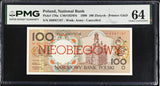 Poland 100 Zlotych 1990 P 170 a Cancelled Choice UNC PMG 64