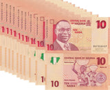 NIGERIA 10 NAIRA 2006 P 33 a AUnc LOT 10 PCS