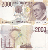 Italy 2000 Lire 1990 P 115 AUnc